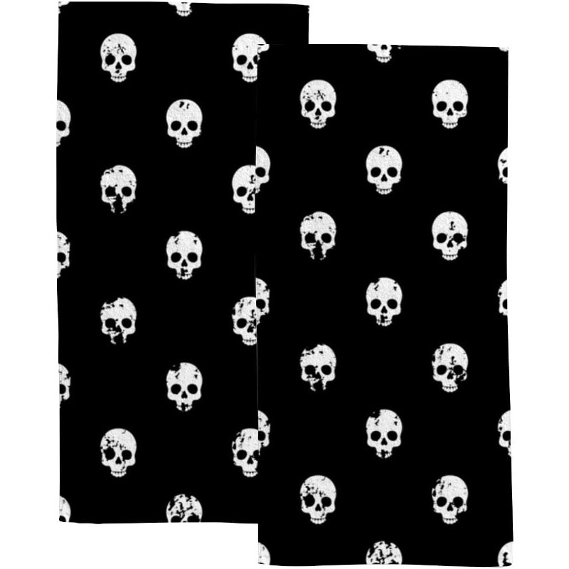 Home Gym Vibes - Grunge Skull Pattern Towel Single Sided