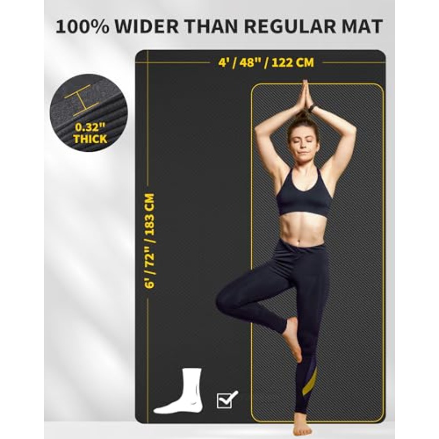 Yoga Mat 72 x 48 Large Workout - огляд і ціна Home Gym In Apartment