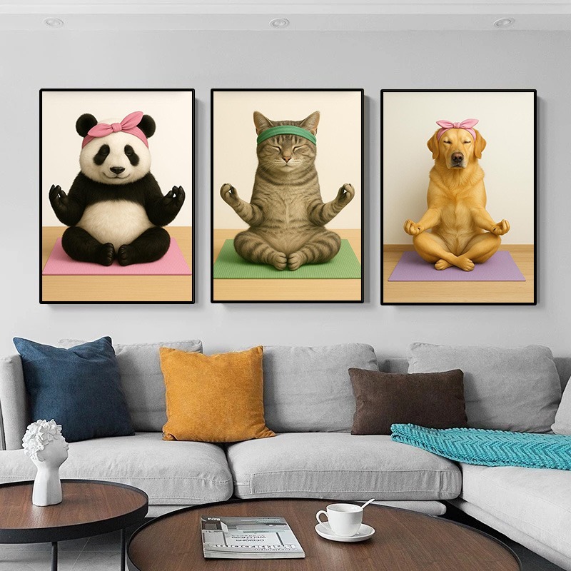 Modern Funny Animals Sports Po - огляд і ціна Home Gym Yoga Room