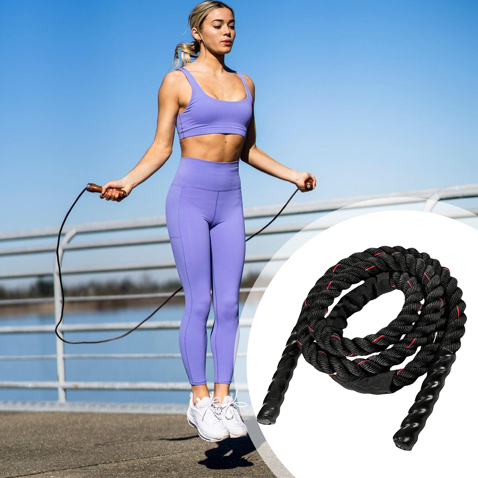 Heavy Skipping Rope Fitness Bo - огляд і ціна Battle Rope Heavy