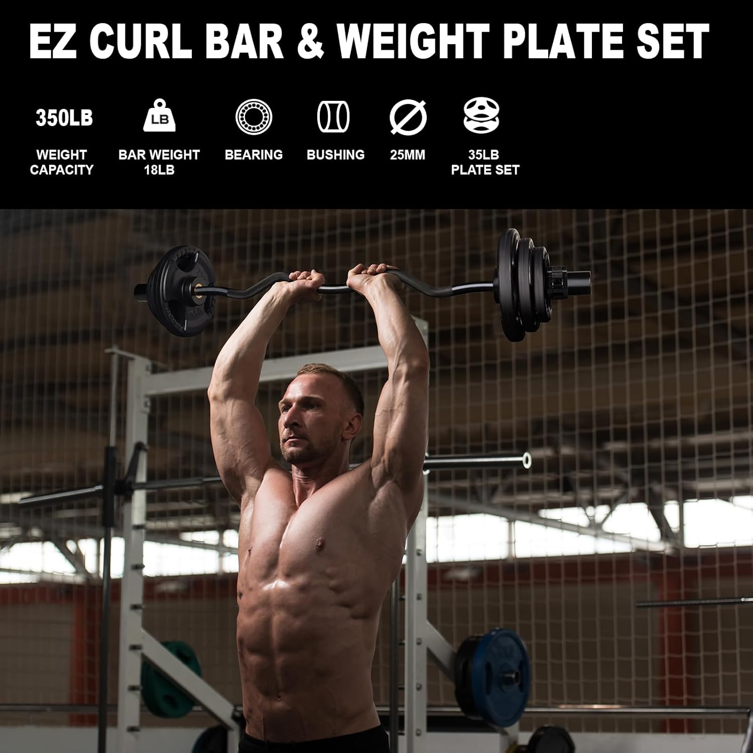 EZ Curl Bar Weight Set, 2 Inch - огляд і ціна Barbell Curl Bar