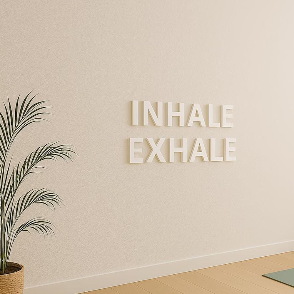 INHALE EXHALE Wall Sign Yoga S - огляд і ціна Home Gym Yoga Room