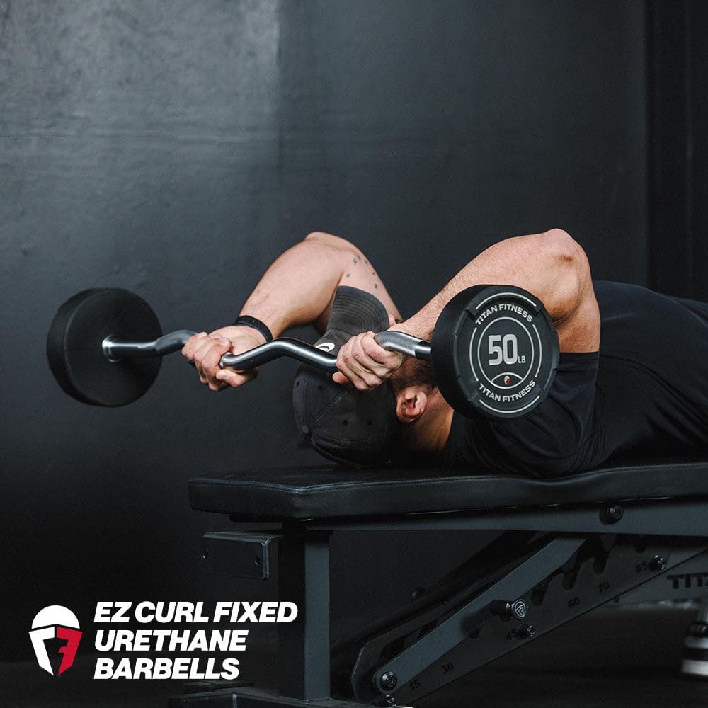 Rubber Coated EZ Curl Barbell  - огляд і ціна Barbell Curl Bar