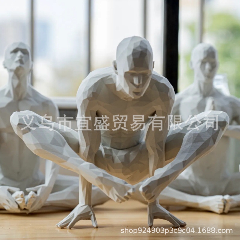 Yoga Man Figurine Minimalist H - огляд і ціна Home Gym Yoga Room