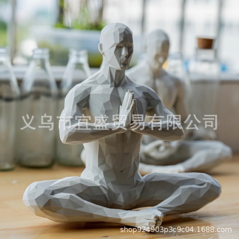 Yoga Man Figurine Minimalist H - огляд і ціна Home Gym Yoga Room