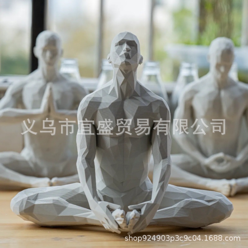 Yoga Man Figurine Minimalist H - огляд і ціна Home Gym Yoga Room