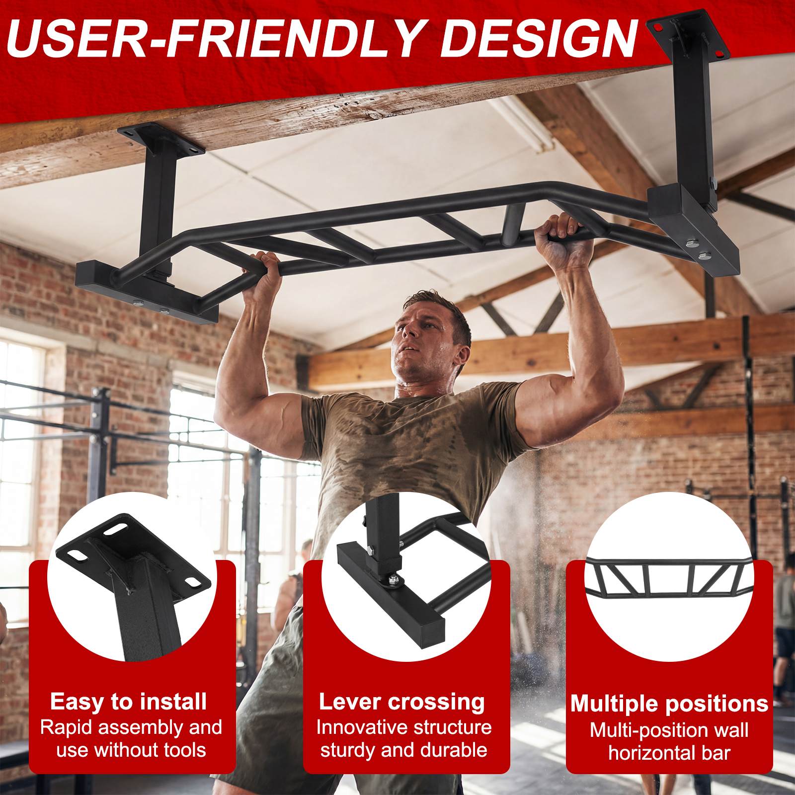 47 Inch Ceiling Mount Pull Up  - огляд і ціна Home Gym Upper Body Workout