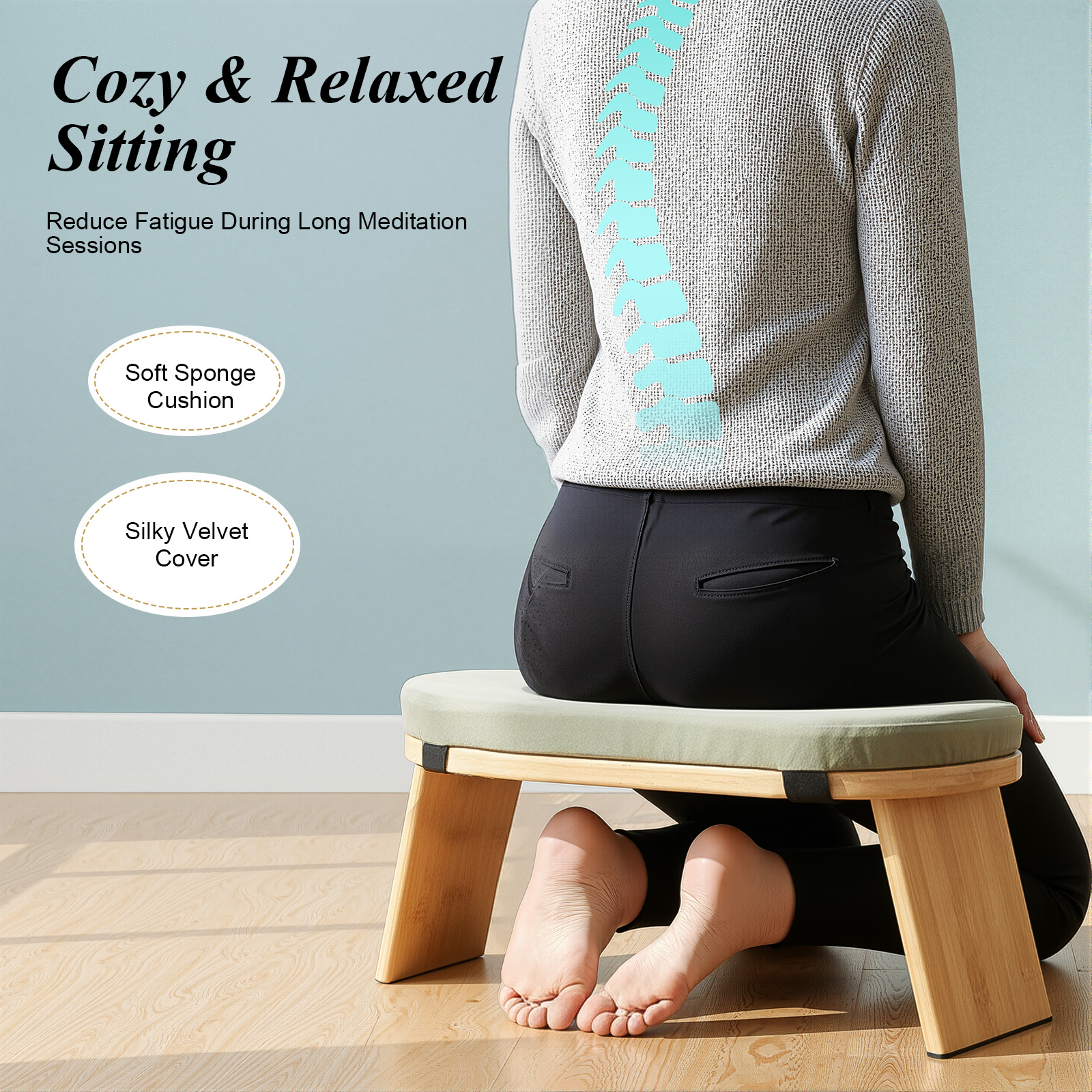 Foldable Meditation Bench, Por - огляд і ціна Home Gym Yoga Room