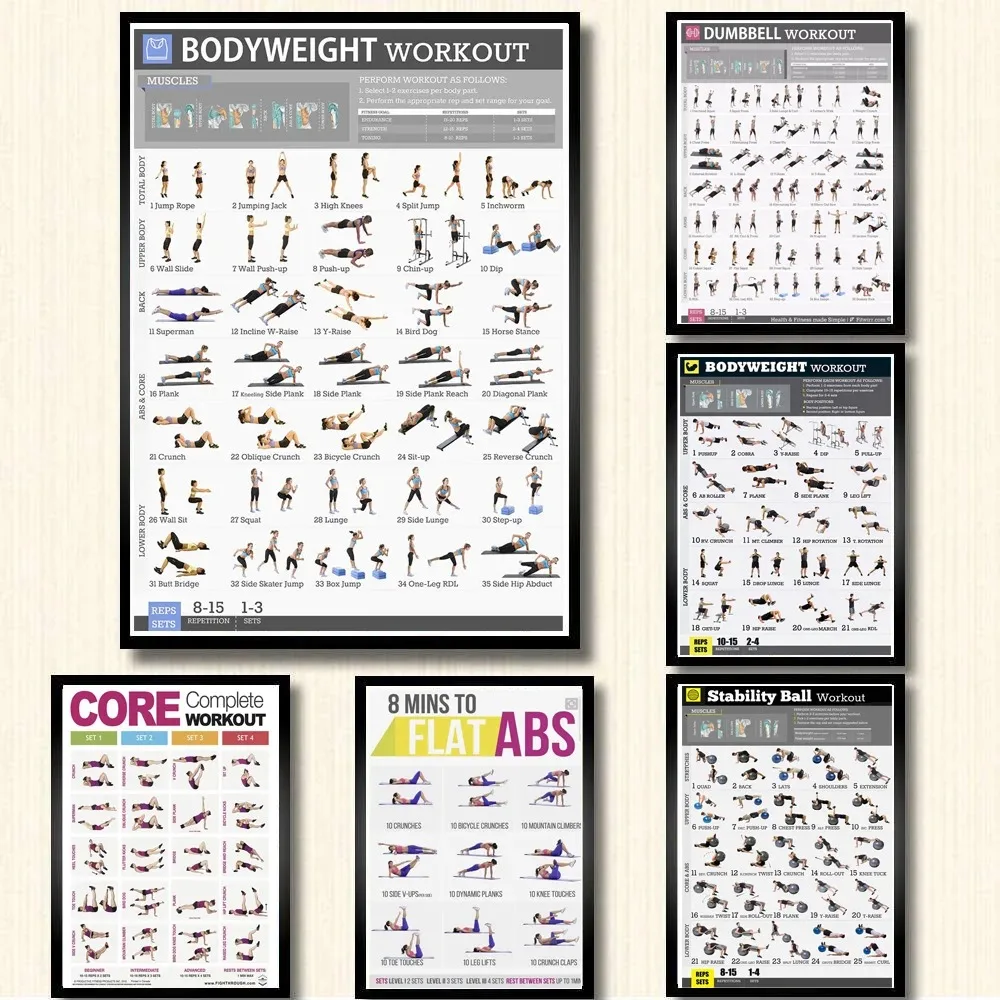 Canvas Painting Dumbbell Worko - огляд і ціна Home Gym Yoga Room