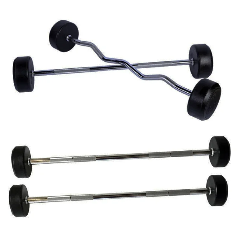 Round Rubber Coated Curl Fixed - огляд і ціна Barbell Curl Bar