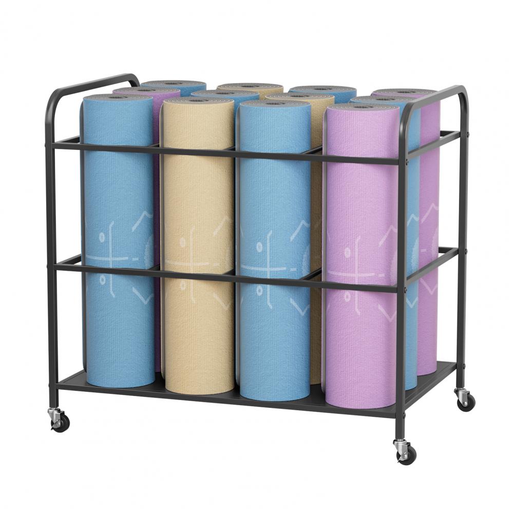 Yoga Mat Storage Rack with Whe - огляд і ціна Home Gym Yoga Room