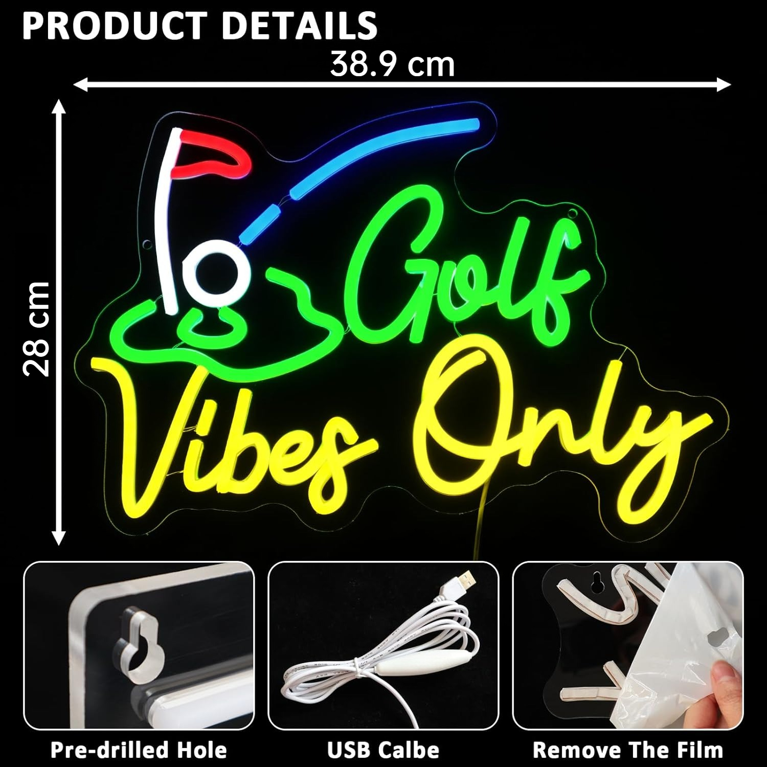 Golf Vibes Only Neon Sign – US - огляд і ціна Home Gym Vibes